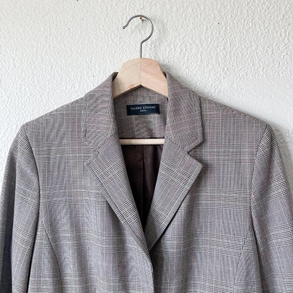 Valerie Stevens Glen Check Blazer Size 10 Petite - Picture 4 of 15